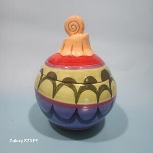 Vintage Signed Elements Christmas Ornament Figurine Jar Collectible Home Decor